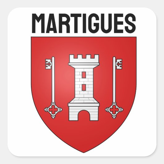 Wapenmunt van martigues, Frankrijk Vierkante Sticker (Voorkant)