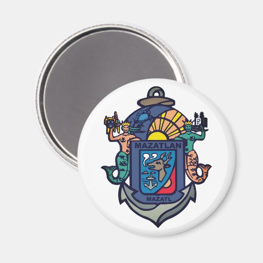 Wapenmunt van Mazatlán, Sinaloa (MX) Magnet (Voorkant / Achterkant)