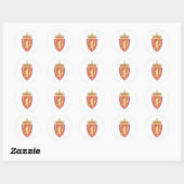 Wapenmunt van Noorwegen Ronde Sticker (Vel)