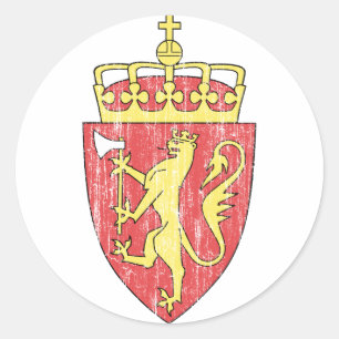 Wapenmunt van Noorwegen Ronde Sticker