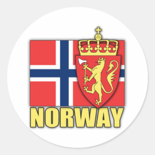 Wapenmunt van Noorwegen Ronde Sticker