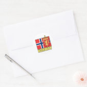 Wapenmunt van Noorwegen Ronde Sticker (Envelop)