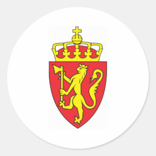 Wapenmunt van Noorwegen Ronde Sticker