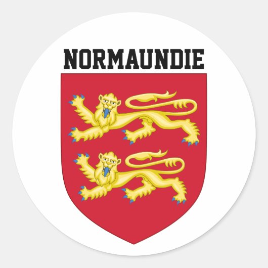 Wapenmunt van Normandië - FRANKRIJK Ronde Sticker (Voorkant)