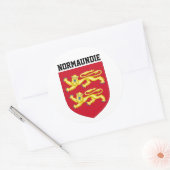 Wapenmunt van Normandië - FRANKRIJK Ronde Sticker (Envelop)