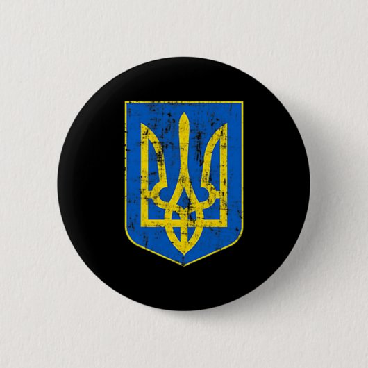 Wapenmunt van Oekraïne Ronde Button 5,7 Cm (Voorkant)