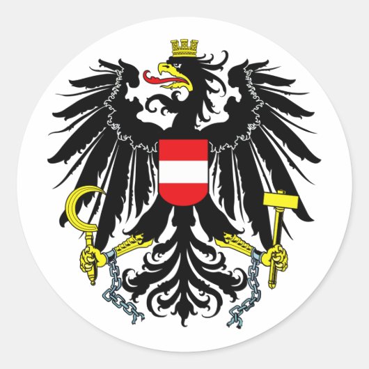 Wapenmunt van Oostenrijk Ronde Sticker (Voorkant)