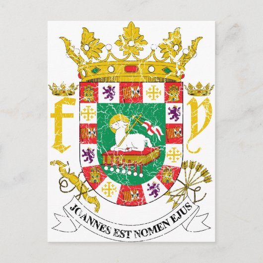 Wapenmunt van Puerto Rico Briefkaart (Voorkant)