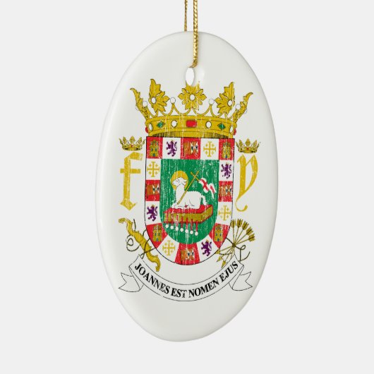 Wapenmunt van Puerto Rico Keramisch Ornament (Rechts)