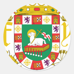 Wapenmunt van Puerto Rico Ronde Sticker