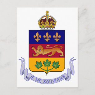 Wapenmunt van Québec Officiële Canada Heraldry Log Briefkaart
