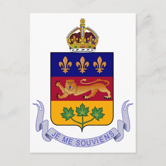 Wapenmunt van Québec Officiële Canada Heraldry Log Briefkaart (Voorkant)