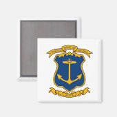 Wapenmunt van Rhode Island Magnet (Voorkant / Achterkant)
