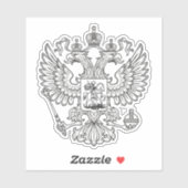 Wapenmunt van Rusland - witte versie Sticker (Vel)