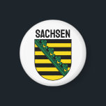 Wapenmunt van Sachsen (Saksen), DUITSLAND Magneet<br><div class="desc">Het gebied van de moderne deelstaat Saksen mag niet verward worden met het gebied van de voormalige Saksen, het gebied dat door Saksen bewoond wordt. De oude Saksen komt ongeveer overeen met de moderne Duitse deelstaten Nedersaksen, Saksen-Anhalt en het Westfaalse deel van Noord-Rijnland-Westfalen.</div>