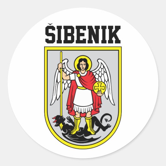Wapenmunt van Šibenik - Kroatië Ronde Sticker (Voorkant)