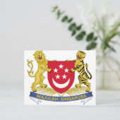 Wapenmunt van Singapore 新 坡 徽 Emblem Briefkaart (Staand voorkant)
