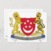 Wapenmunt van Singapore 新 坡 徽 Emblem Briefkaart (Voorkant / Achterkant)