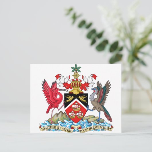 Wapenmunt van Trinidad en Tobago Briefkaart (Staand voorkant)