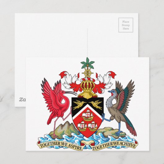 Wapenmunt van Trinidad en Tobago Briefkaart (Voorkant / Achterkant)