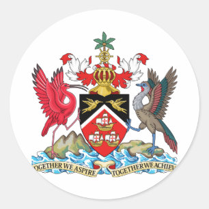 Wapenmunt van Trinidad en Tobago Ronde Sticker