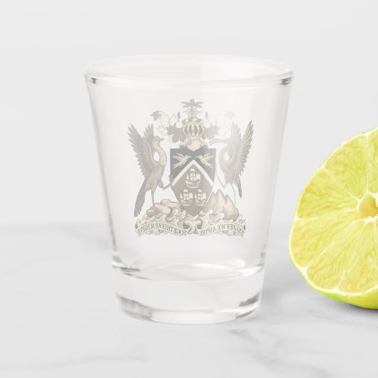 Wapenmunt van Trinidad en Tobago Shot Glas (Achterkant)