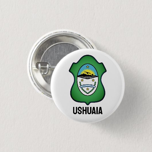 Wapenmunt van Ushuaia - Argentinië Ronde Button 3,2 Cm (Voorkant /achterkant)