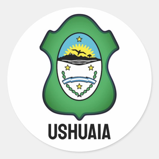 Wapenmunt van Ushuaia - Argentinië Ronde Sticker (Voorkant)