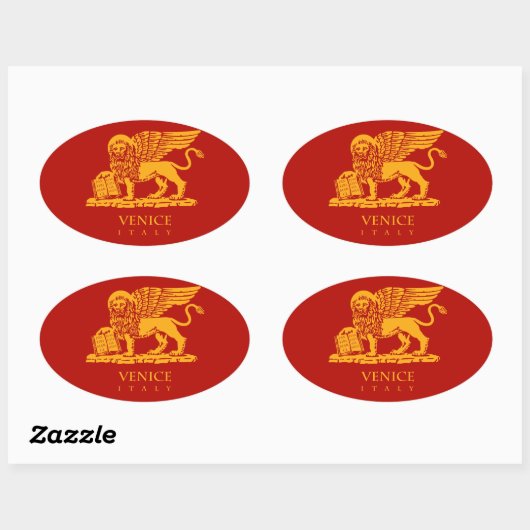 Wapenmunt van Venetië Ovale Sticker (Vel)