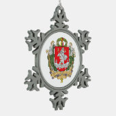 Wapenmunt van Vilnius, Litouwen Snowflake Pewte Tin Sneeuwvlok Ornament (Links)