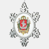 Wapenmunt van Vilnius, Litouwen Snowflake Pewte Tin Sneeuwvlok Ornament (Rechts)