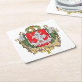 Wapenmunt van Vilnius, Litouwen Square Paper Co. Kartonnen Onderzetters (Schuin)