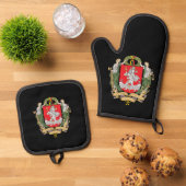 Wapenmunt van Vilnius, Muismat Litouwen Ovenwant & Pannenlap Set (Top down)