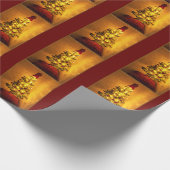 Wapenpapier met gouden kerstboom, Bourgogne Cadeaupapier (Hoek)