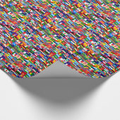 Wapenpapier met wereldvlaggen cadeaupapier (Hoek)