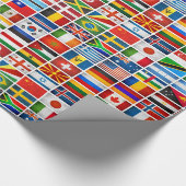 Wapenpapier met wereldvlaggen cadeaupapier (Hoek)