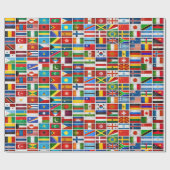 Wapenpapier met wereldvlaggen cadeaupapier (Vlak)