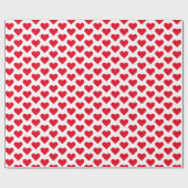 Wapenpapier met wit en rood hartpatroon cadeaupapier (Vlak)