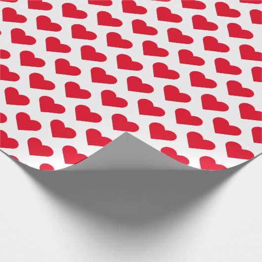 Wapenpapier met wit en rood hartpatroon cadeaupapier (Hoek)