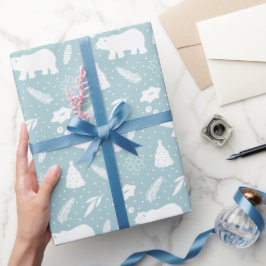 Wapenpapier voor Beren met kerstaven van polair Cadeaupapier