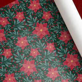 Wapenpapier voor kerstfeestdagen in Poinsettia Cadeaupapier