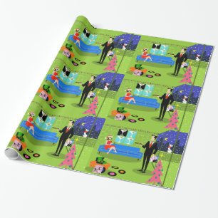 Wapenpapier voor kerstparen in de Retro Cadeaupapier