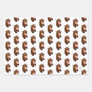 Wapenpapier voor Koe op de hoge bodem Inpakpapier Vel