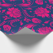 Wapenpapier voor warme roze en blauwe vlaswrakken cadeaupapier (Hoek)