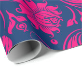 Wapenpapier voor warme roze en blauwe vlaswrakken cadeaupapier (Rol Hoek)