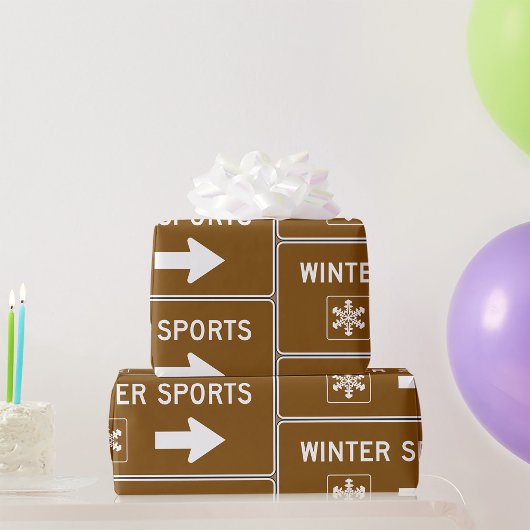 Wapenpapier voor wintersportwedstrijden cadeaupapier