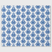 Wapenpapier voor witte en koninklijke blauwe anker cadeaupapier (Vlak)
