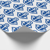 Wapenpapier voor witte en koninklijke blauwe anker cadeaupapier (Hoek)