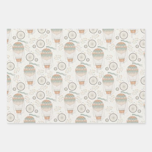 Wapenpapierbladen met warme luchtballon inpakpapier vel (Voorkant 2)