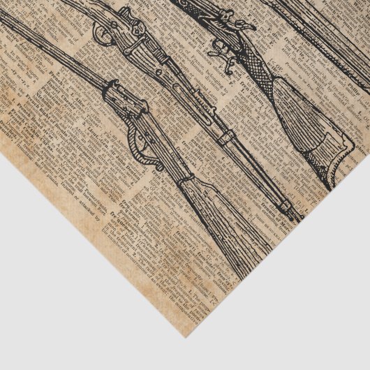  wapens Antiek Pistolen dictionary Art Tissuepapier (Detail)